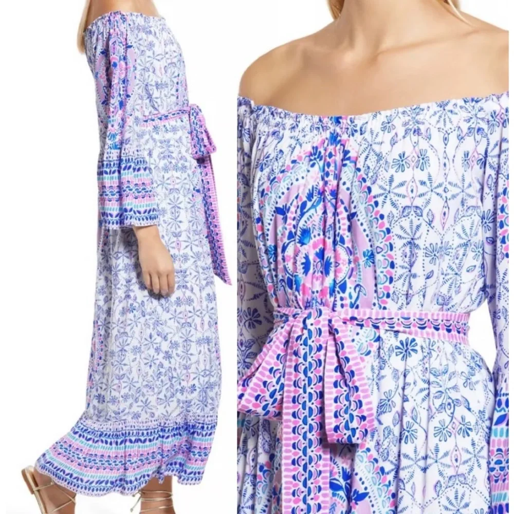 Lilly Pulitzer Abigail Off The Shoulder Midi Dress - Picture 10 of 10